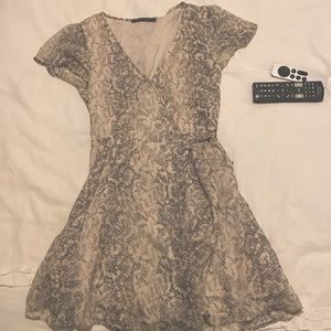 Snake print wrap dress